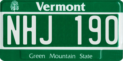 VT license plate NHJ190