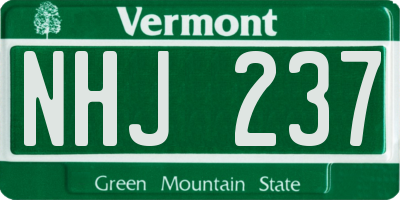 VT license plate NHJ237