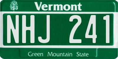 VT license plate NHJ241