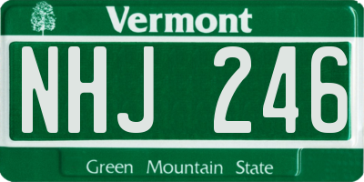 VT license plate NHJ246