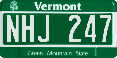 VT license plate NHJ247