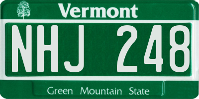 VT license plate NHJ248