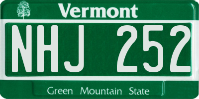 VT license plate NHJ252