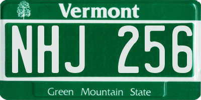 VT license plate NHJ256