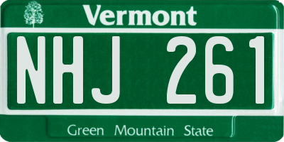 VT license plate NHJ261