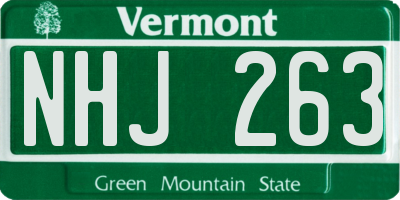 VT license plate NHJ263