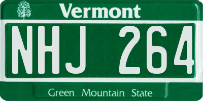 VT license plate NHJ264