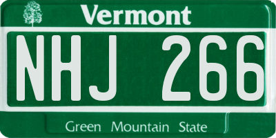 VT license plate NHJ266