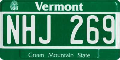 VT license plate NHJ269