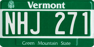 VT license plate NHJ271