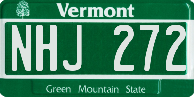 VT license plate NHJ272