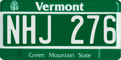 VT license plate NHJ276