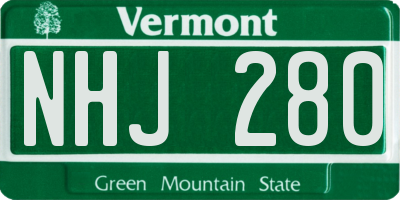 VT license plate NHJ280