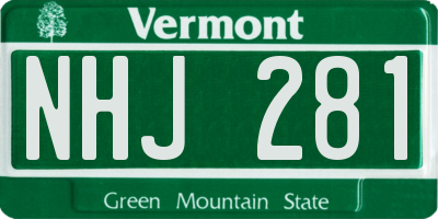 VT license plate NHJ281