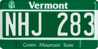 VT license plate NHJ283