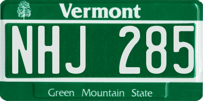 VT license plate NHJ285