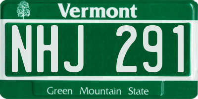 VT license plate NHJ291