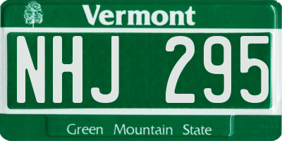 VT license plate NHJ295