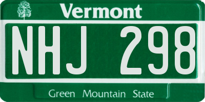 VT license plate NHJ298