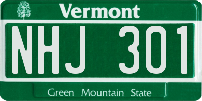 VT license plate NHJ301