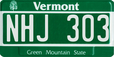 VT license plate NHJ303
