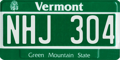 VT license plate NHJ304