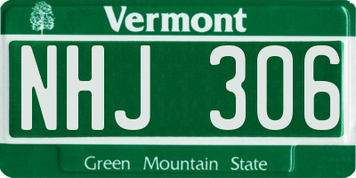 VT license plate NHJ306
