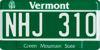 VT license plate NHJ310