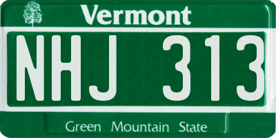 VT license plate NHJ313
