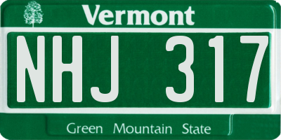 VT license plate NHJ317