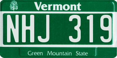 VT license plate NHJ319