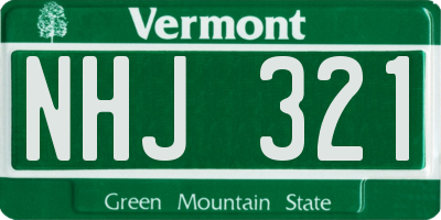 VT license plate NHJ321