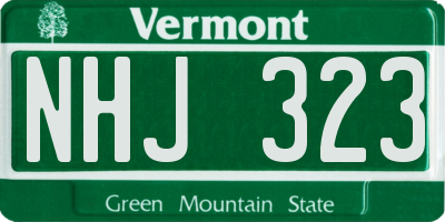 VT license plate NHJ323
