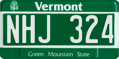VT license plate NHJ324