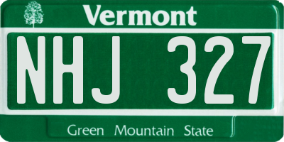 VT license plate NHJ327