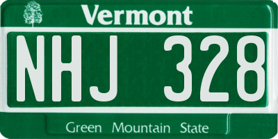 VT license plate NHJ328
