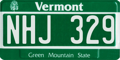 VT license plate NHJ329