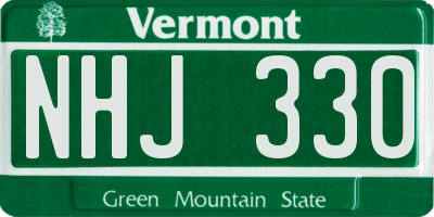 VT license plate NHJ330
