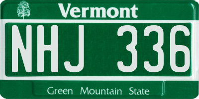 VT license plate NHJ336
