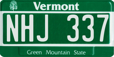 VT license plate NHJ337