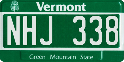VT license plate NHJ338