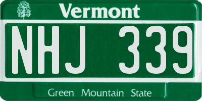 VT license plate NHJ339