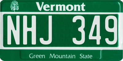 VT license plate NHJ349