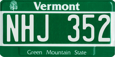 VT license plate NHJ352