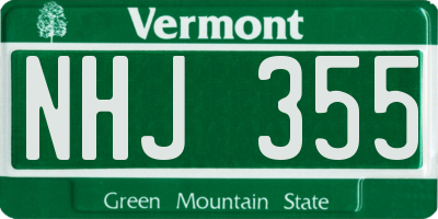 VT license plate NHJ355