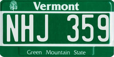 VT license plate NHJ359