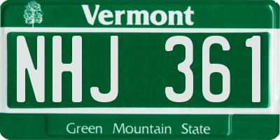 VT license plate NHJ361