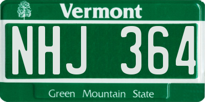 VT license plate NHJ364