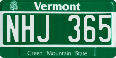 VT license plate NHJ365