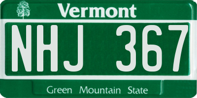 VT license plate NHJ367
